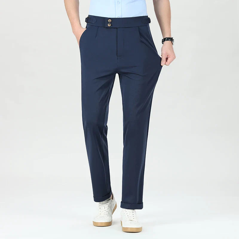Quality Mens Business Casual Pants Elastic Dress Pants Stretch Golf Pants Black Grey Beige Summer Spring Pants