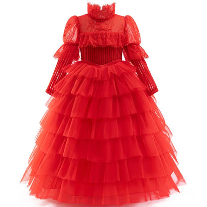 New Luxury Wedding Flower Girl Dress Suitable for Girls Aged 8-12 Dresses V-neck Long sheer Party Costume Carnival Costume
