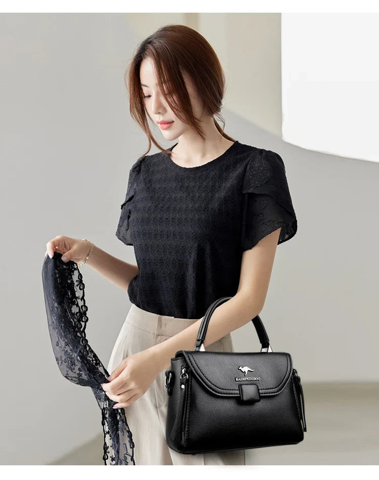 Authentic High Quality Soft Leather Luxury New Designer Fashion Casual Women's Shoulder Bag Handbag Crossbody Bags for Women2024