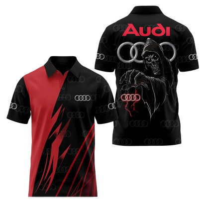Short-Sleeved Polo Shirt 3D Printed 4S Fast Dry Sport Collar T-Shirt for Store Staff Fashionable