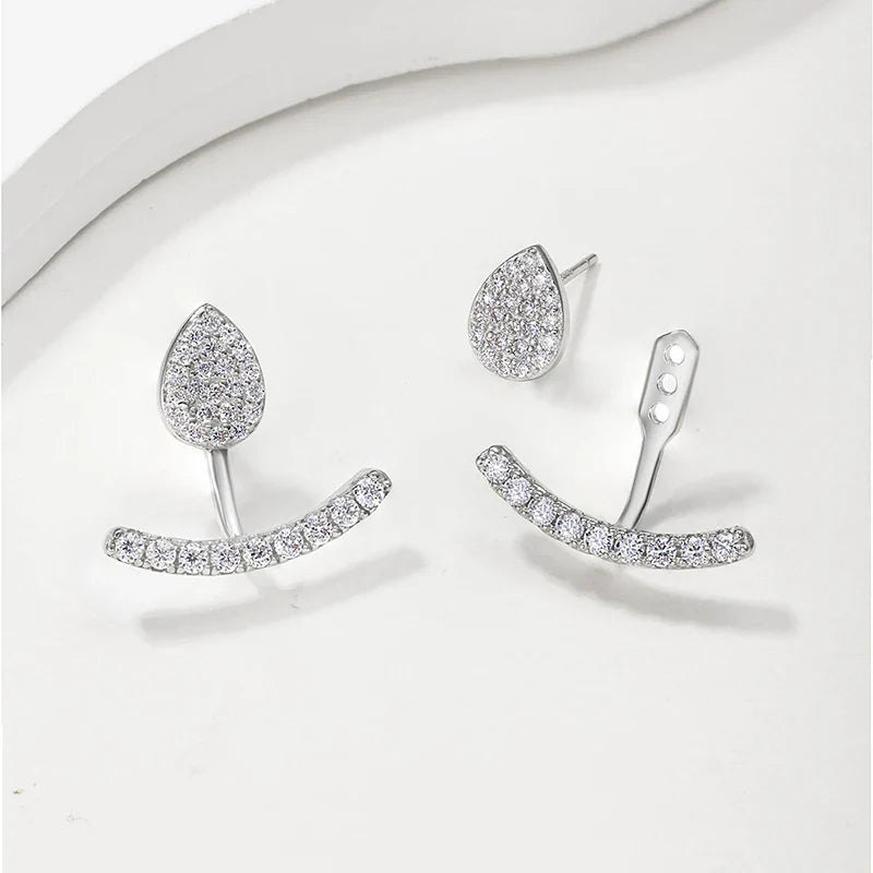 New D Vvs1 Full Moissanite Stud Earrings for Women 100% 925 Silver Sparking Wedding Engagement Party Ear Jewelry Gifts