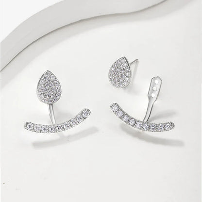 New D Vvs1 Full Moissanite Stud Earrings for Women 100% 925 Silver Sparking Wedding Engagement Party Ear Jewelry Gifts