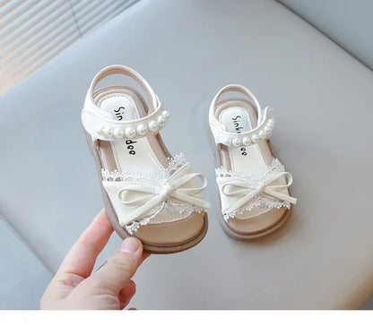 Kids Summer Beach Shoes Bow New Classmate Baby Soft Sole Fashion Girls Sandals Non-slip Princess Shoes Size 25-30