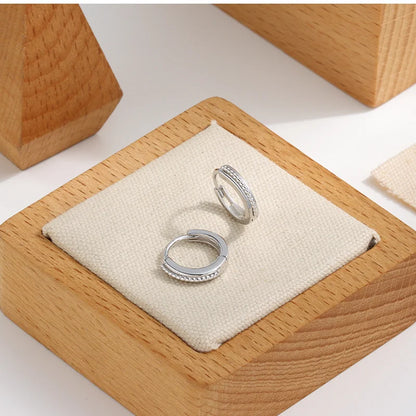 925 Sterling Silver Simple Statement Gold Twist Huggies Ear Loops for Women Fashion Elegant Girl Hoop Earrings Jewelry