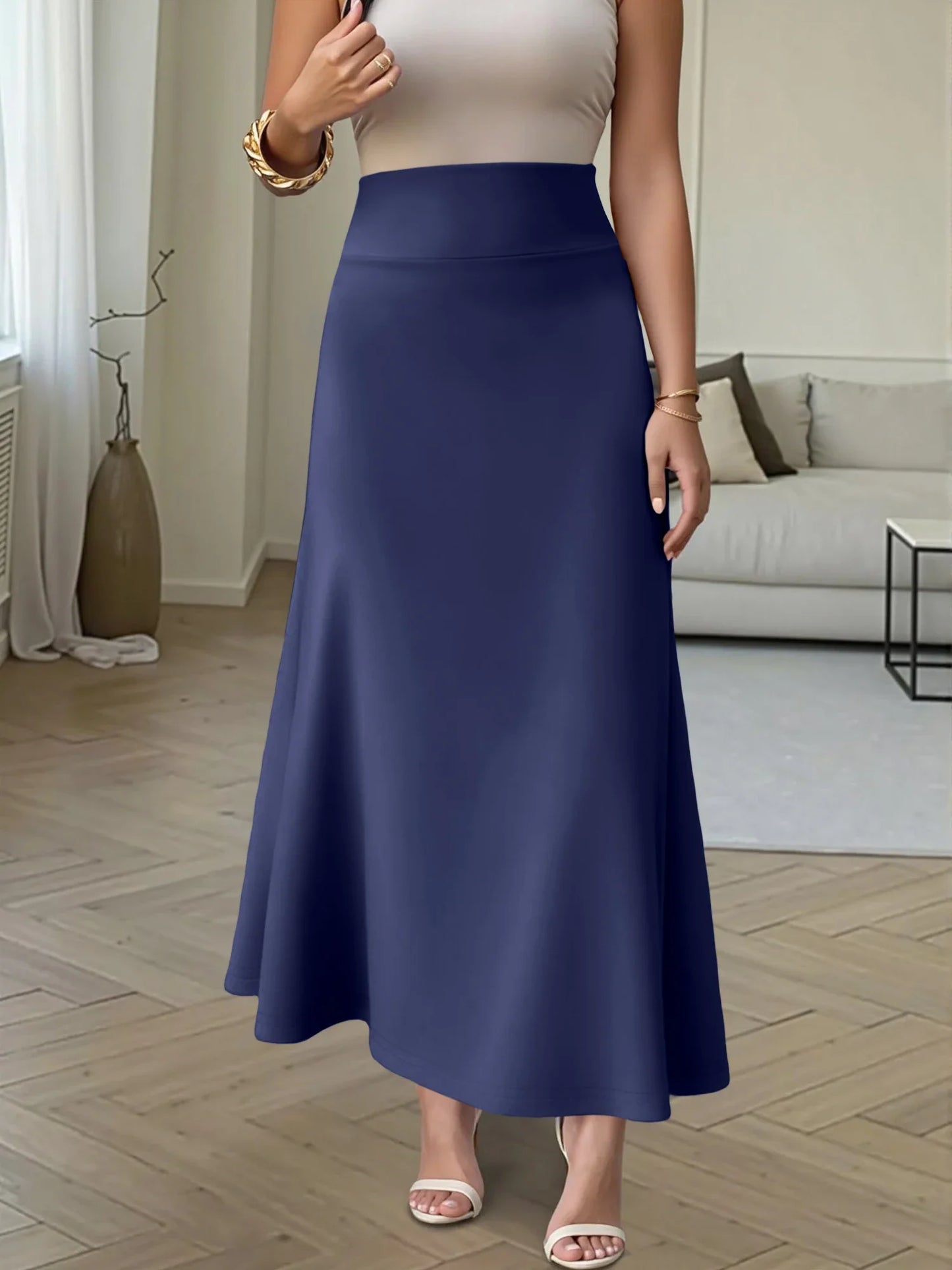 Women Midi Skirt High Waist A line Flowy Design Breathable Material Perfect for Fashion Events Casual Street Style Weekend Trips