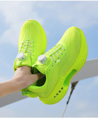 Family carbon plate running shoes for Boys Big Boys Student rotating button Technology TPU+ Popcorn high pop sneakers for girls