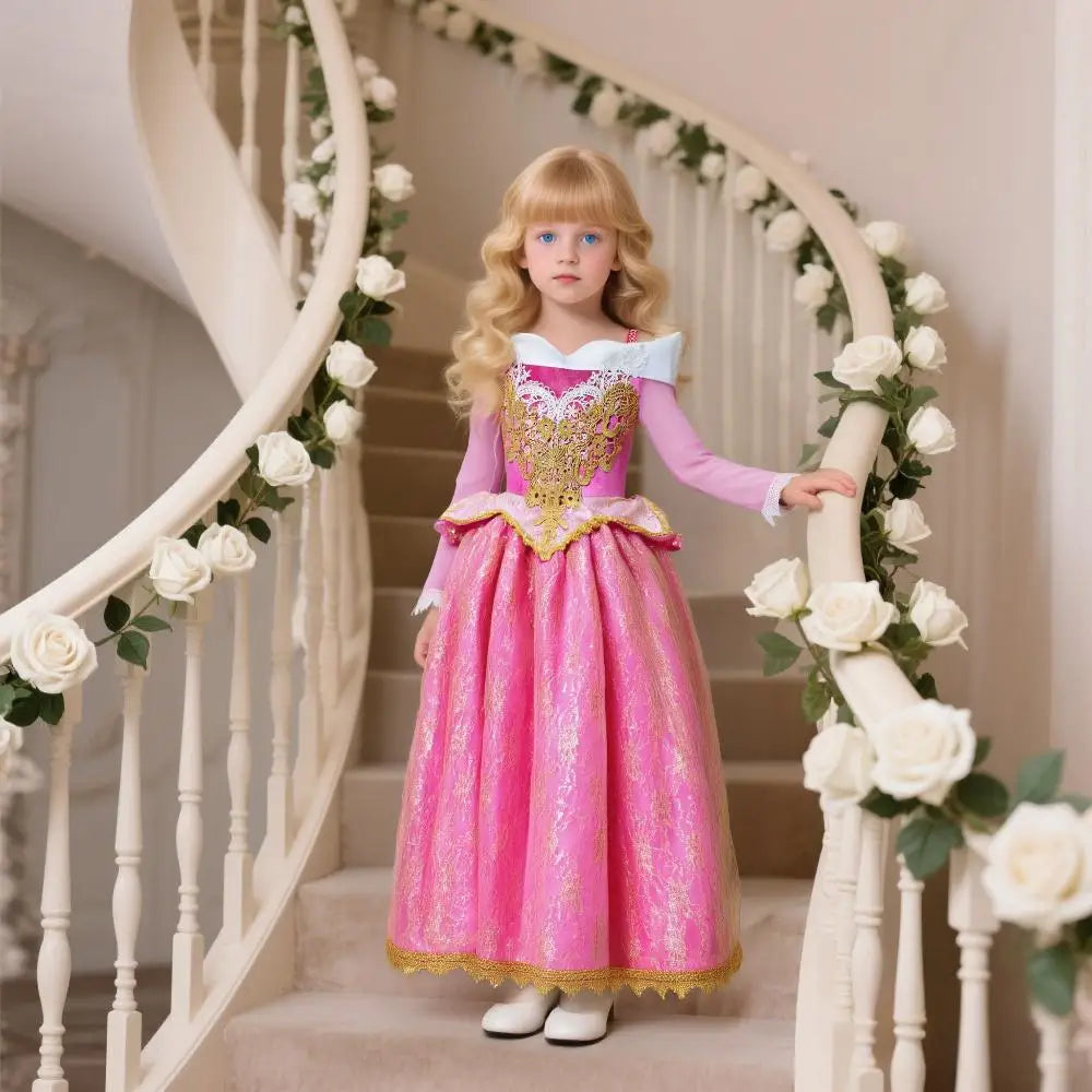 Cinderella Anna Elsa Costume Children Princess Dress for Girls Kids Cosplay Snow White Christmas Carnival Party Disguise Outfit