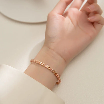 Authentic 925 Sterling Silver Gypsophila Bracelet Link Chain Bangle for Women Korea Style Wedding Engagement Fine Jewelry