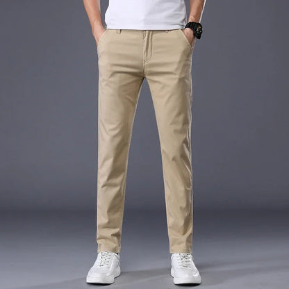 Thin Men's Pants Classic 7 Colors Summer New Casual Pant Business Fashion Stretch Cotton Slim Brand Male Trousers