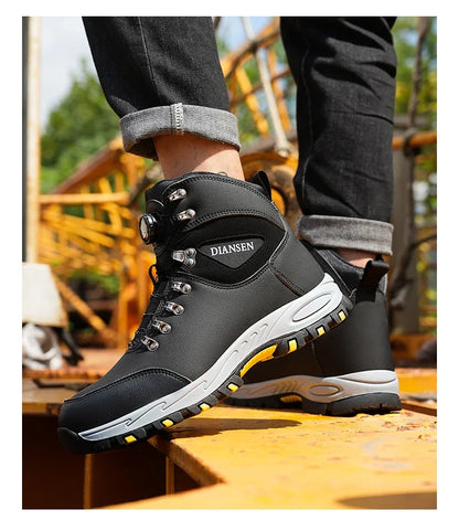 Puncture-Proof Protective Shoes Work Boots Tactical Boots Rotating Button Safety Shoes Men Work Sneakers Indestructible Shoes