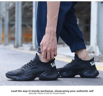 New Men's Summer Safety Work Shoes - Lightweight Soft Breathable Steel Toe Anti-Smash Anti-Puncture Footwear