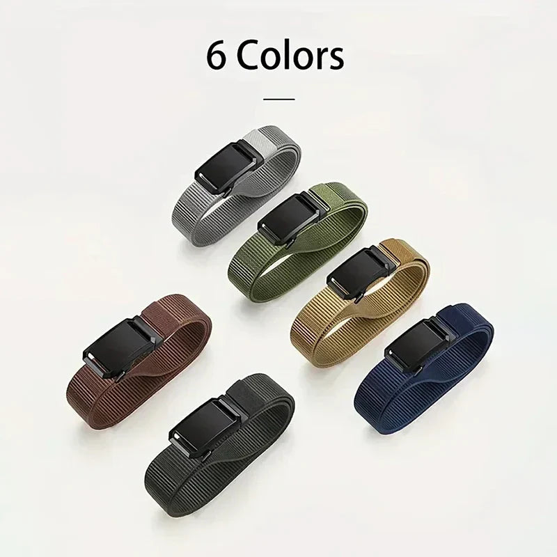 Automatic Buckle Belt Canvas Tactical Workwear Casual Outdoor Military Training Pants Belt Men Fashionable Multifunctional Belt