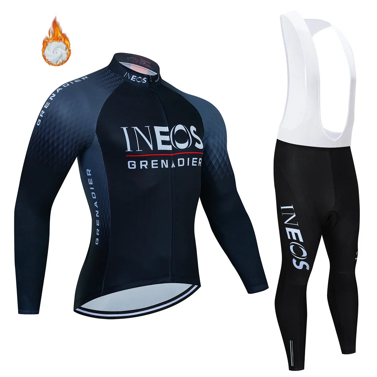 Ineos Grenadier Pro Team Tricuta Cycling Man 2022 Men's Bicycle Clothing Gel Clothes Jacket Bib Jersey Set Winter fleece Suit