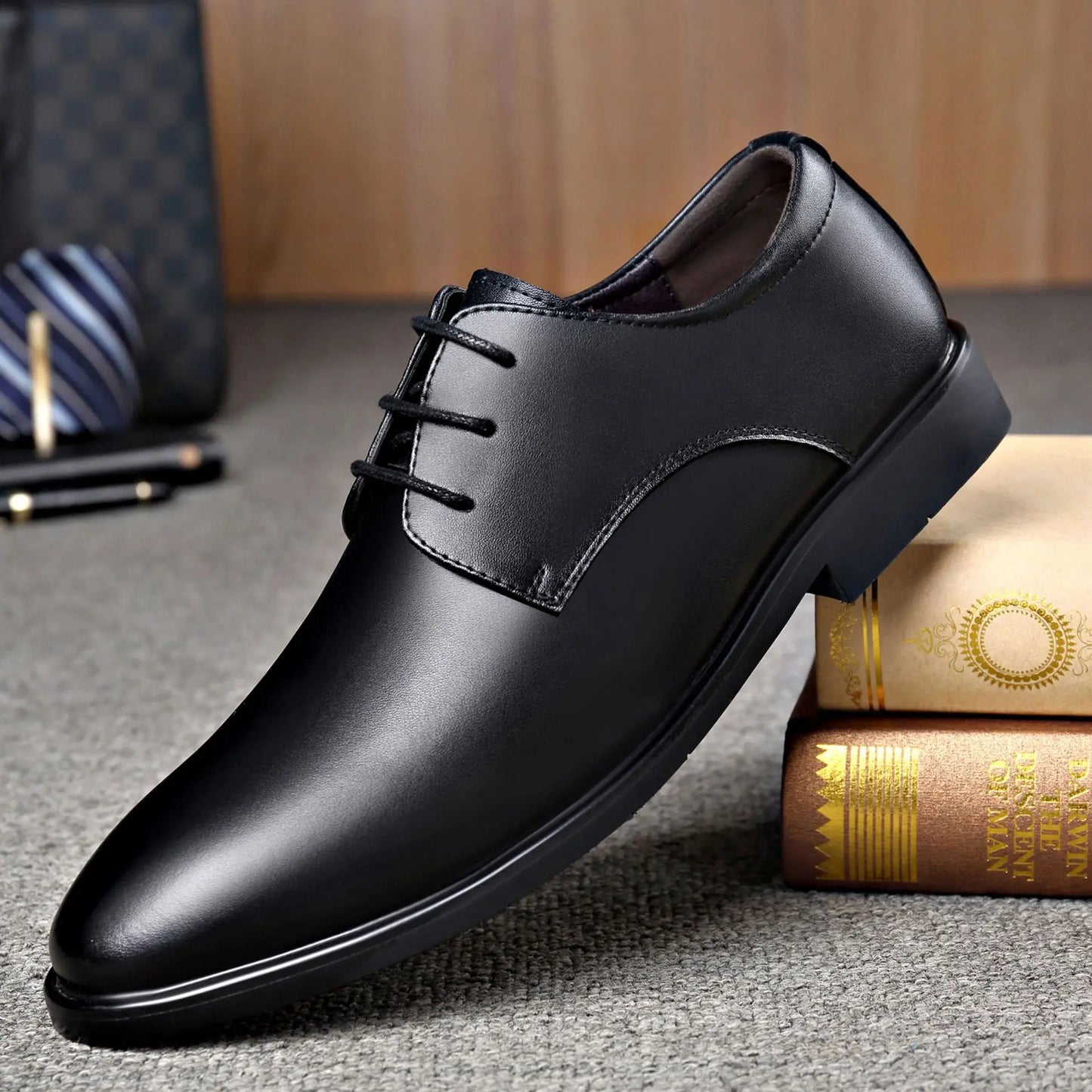 Genuine Leather Lace Up Men Business Formal Leather Shoes Men Low Cut Korean Performance Shoes Wedding Shoes Men