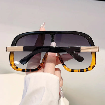 New Big Frame Sunglasses Women Men Luxury Goggle One Piece Sun Glasses Female Vintage Brand Designer Punk Shades UV400 Eyewear