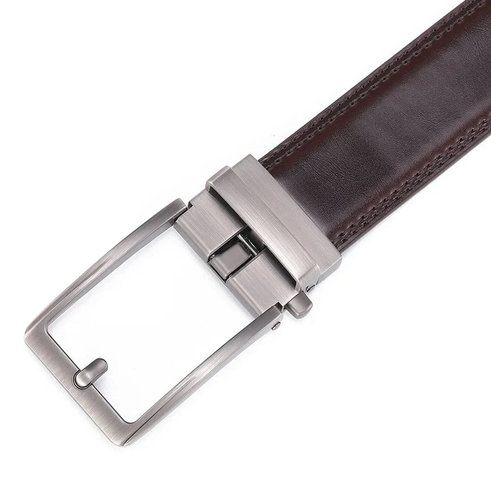 Unisex Click Belts for Men Luxury Brand Designer Fashion Automatic Buckle Genuine Leather Men's Belt Male Jeans Waist Strap Blue