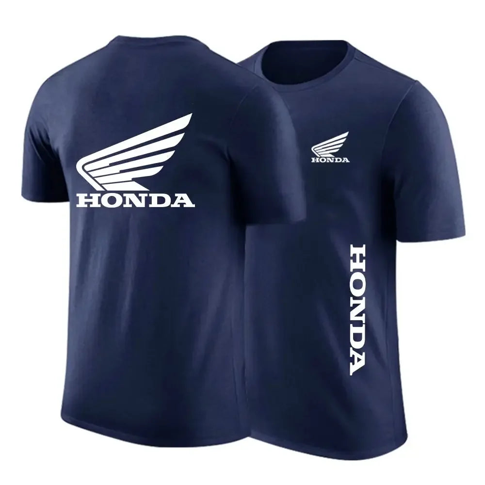 New Summer Stylish Honda Logo Custom Round Neck Punk Comfortable Printed Short-sleeved Casual Sweatshirt/T-shirt