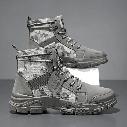 Camouflage Boots for Men Autumn Winter Platform Boots Outdoor High-top Shoes Men Ankle Boots Buty Robocze Meskie wear-resistant