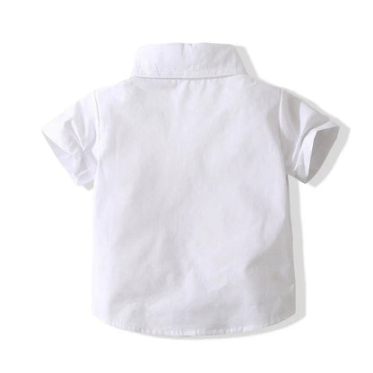 Kids Boys Formal Birthday Outfit Suit Toddler Gentleman Wedding White Shirt 1-7 Years Baby Pants Boys Ceremony Outfits