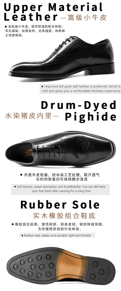 Men Casual Dress Shoes Patchwork Oxford Genuine Leather Formal Shoes for Male Party Dinner British Footwear