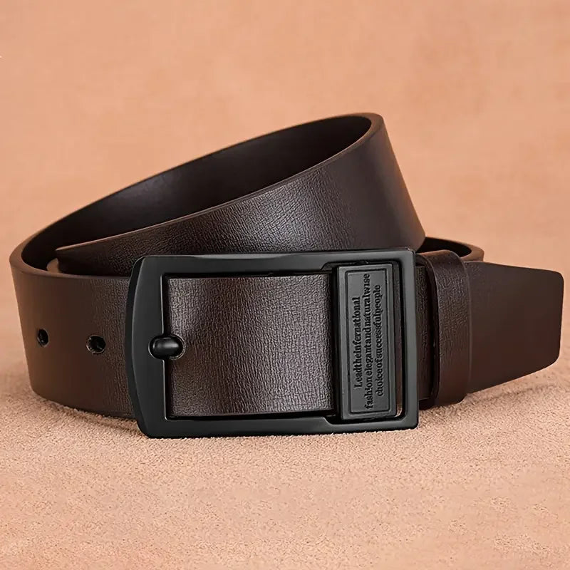 New Leather Cowhide Men's Belt Fashion Metal Alloy Pin Buckle Adult Luxury Brand Jeans Business Casual Waist Male Strap Brand