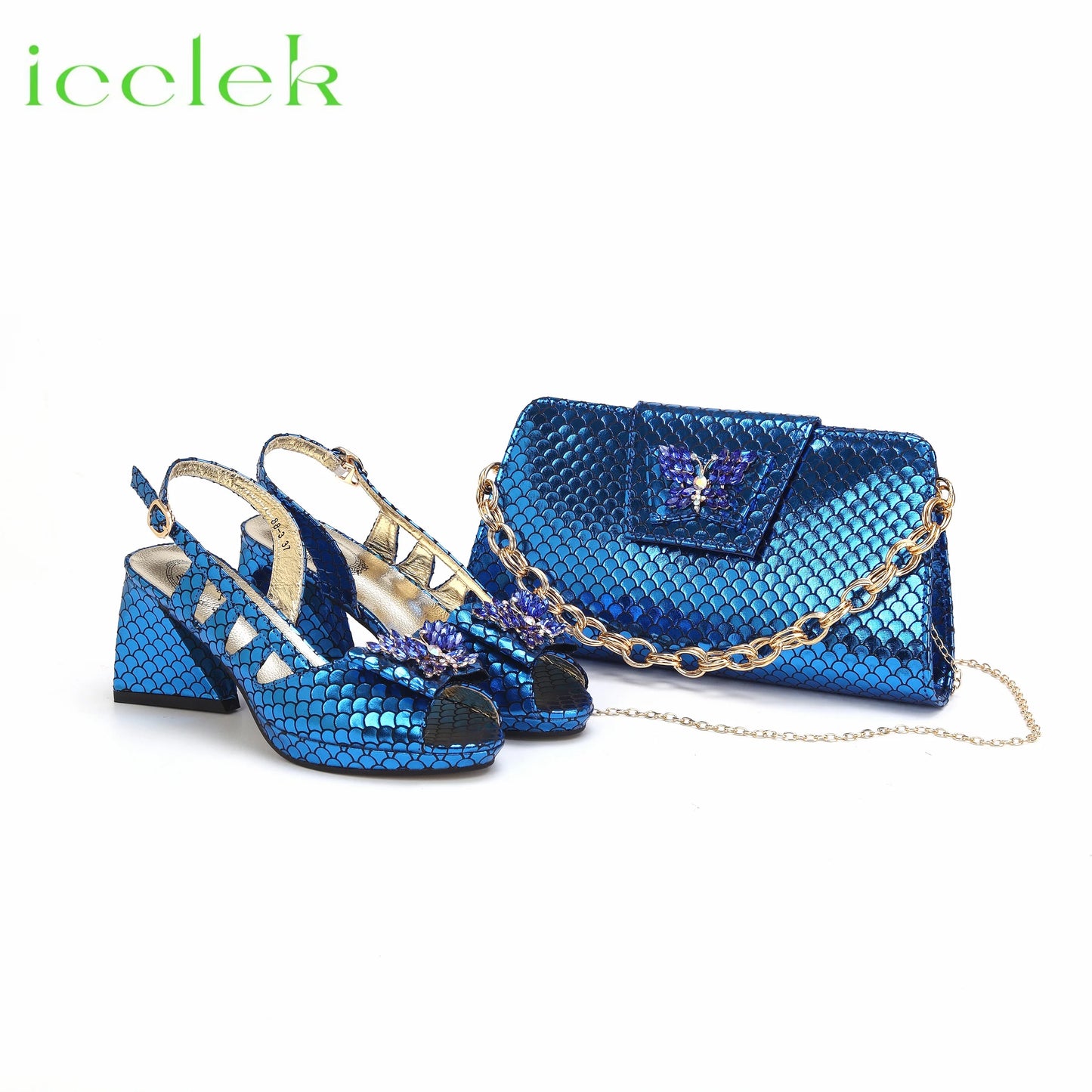 Italian Hollow Design Shoes Matching Bag in Coffee Color Comfortable Heels Ladies Sandals for Party