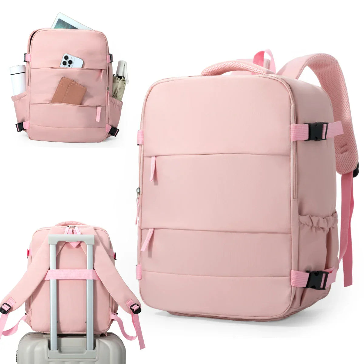 Cross-Border Travel Backpack for Men and Women, Large Capacity Shoe Compartment Luggage Bag, Computer Business Bag, Student School Bag, Commuting Bag