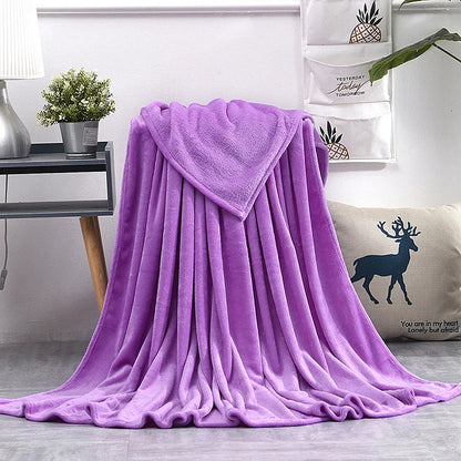 Solid Color Flannel Blanket Soft Warm Coral Fleece Velvet Blanket Winter Sheet Sofa Office Air Conditioning Yoga Nap Blanket