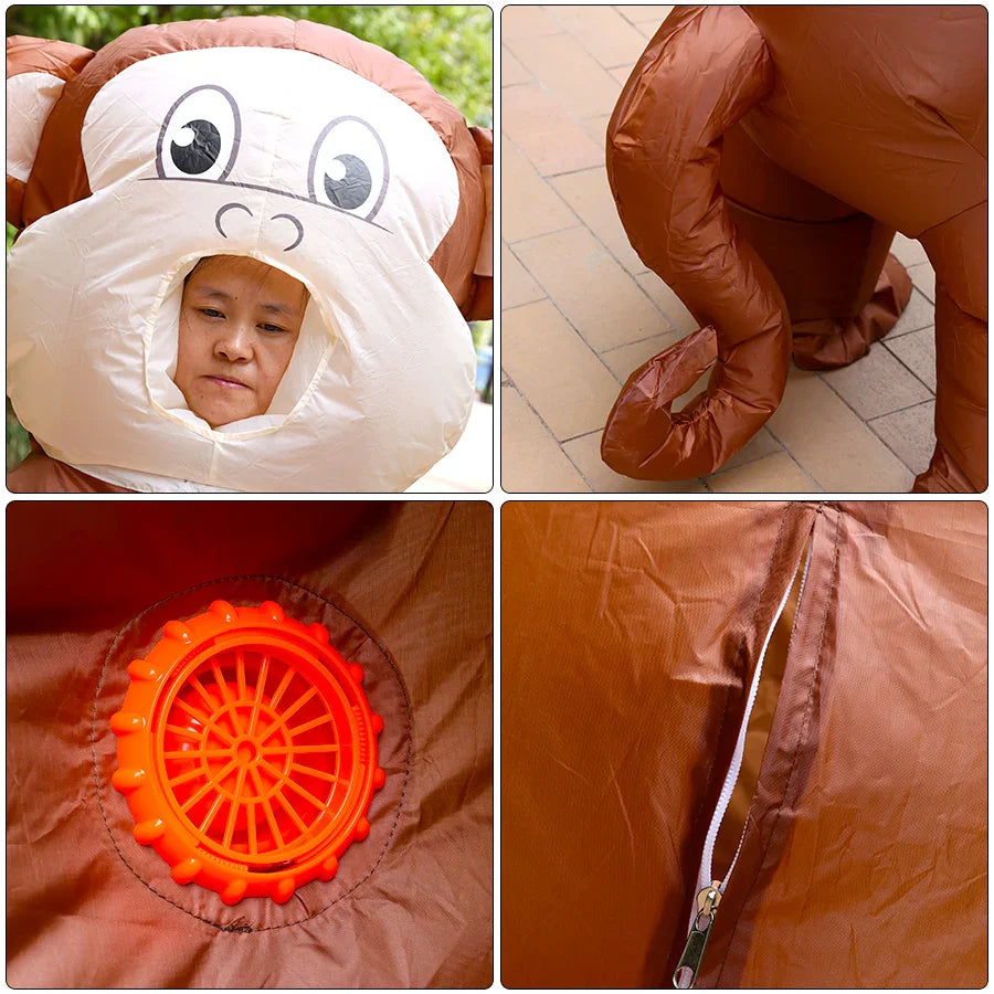Adult Inflatable Monkey Cosplay Costume Anime mach Set Mascot Halloween Christmas Party Stage Performance