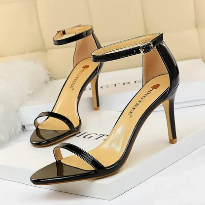 Women Gladiator Stiletto Classic Ankle Strap Holiday Beach Sandals Lady Fashion Suede 8cm 11cm High Heels Sexy Red Brown Sandles