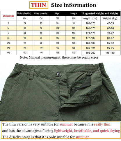 Summer Quick Dry Pants Men Tactical Cargo Trousers Outdoor Work Waterproof Cargo Trousers Multi-pocket Wear-Resistant Train Pant