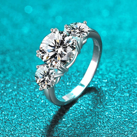 4ct 100% Moissanite Diamond Ring for Women 18K Yellow Gold Wedding Band Bridel Jewelry S925 Sterling Silver Wholesale