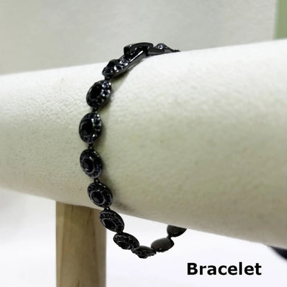 2025 New Original Round Water Drop Crystal High Jewelry Set Fashion Dazzling Women's Bracelet Earring Necklace Ring Wedding Gift