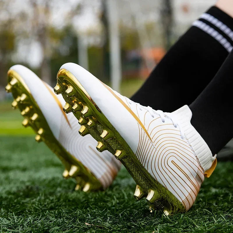 Men Soccer Shoes Ankle Outdoor Long Spikes Football Boots TF Professional Grass Cleats Unisex Football Shoes Chuteira Society