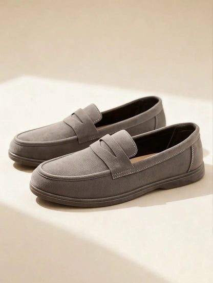 Business Commute Slip On Men's Loafers Preppy Breathable Suede Casual Shoes Outdoor Flats Non Slip Daily Walking Driving Shoes