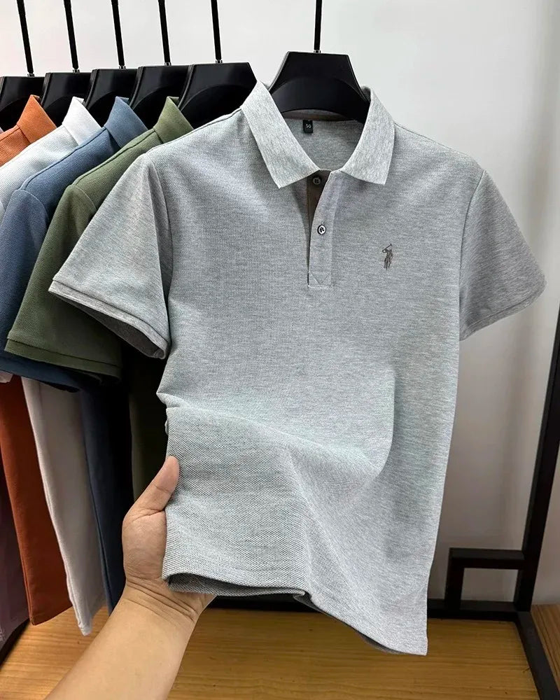 Luxury brand 100% cotton short sleeve polo shirt summer new trend Paul pony embroidery T-shirt business golf casual men's wear