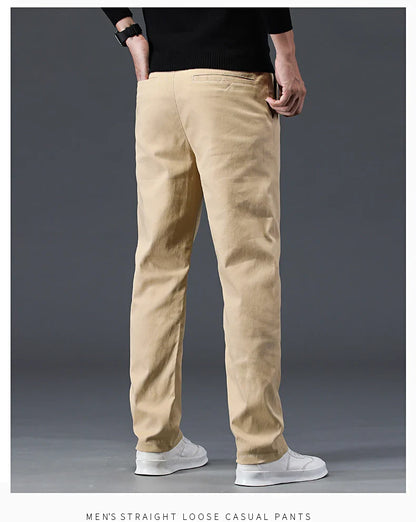 98% Cotton Men's Chinos & Casual Pants, Khaki Pants, Loose Straight , Streetwear Men ,Twill Pants,  Tall Men STRAIGHT Trousers