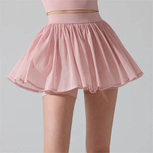 Fashion Mesh Pleated Sports Skirt Anti-Peek Short Skirt Running Fitness Badminton Tennis skirt sexy clothes for women