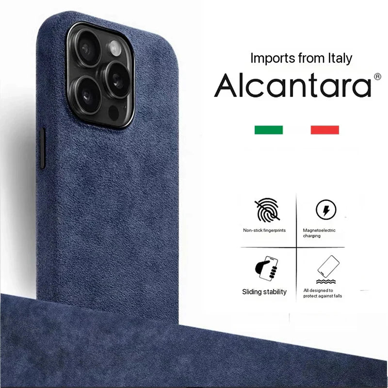 Magsafe Case for iPhone 16 17 Pro Max 15 14 Luxury Magnetic Magnetic Supercar Interior Leather Magnet Phone Cape