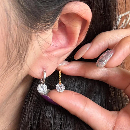 GRA Cerfied 2carat Moissanite Hoop Earrings for Women 925 Sterling Silver 8mm Sparkling Lab Diamond Huggies Earring Fine Jewelry