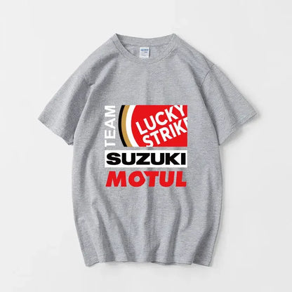 Men's Summer Fashion T-Shirt - 100% Cotton Brand Motorcycle Style Casual Loose-Fitting Trendy Short Sleeve Shirt