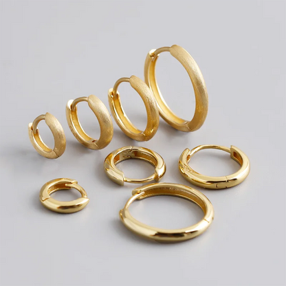 925 Sterling Silver Minimalist Matte Gothic Unisex Huggies Ear Hoop Earrings for Women Men Piercing Ear Buckle Jewelry