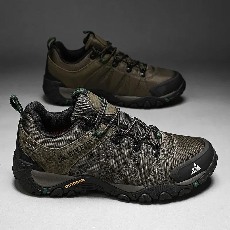 Four-Season Men's Hiking Shoes Outdoor Sports Genuine Leather Wear-Resistant Climbing Shoes Rubber Sole Trekking Sneaker