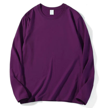 2026 Autumn Women Leisure Cotton Daily Long Sleeve Tops Lady Versatile Round Neck Baggy Clothes Female Concise Solid T-shirts