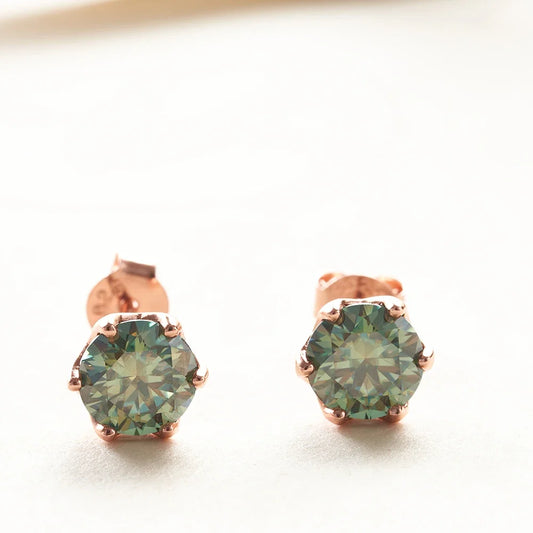0.5ct-1ct D Color Certified Moissanite Stud Earrings Lab Created Diamond 925 Sterling Silver Gold Plated Wedding Jewelry