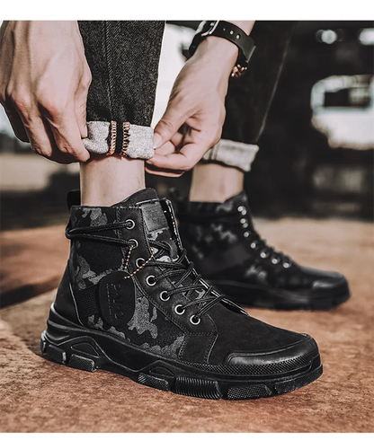 Military Boots Men Women Camouflage Khaki Black High-top Industrial Anti Skid Tactic Mechanic Work Climb Sports Sneaker