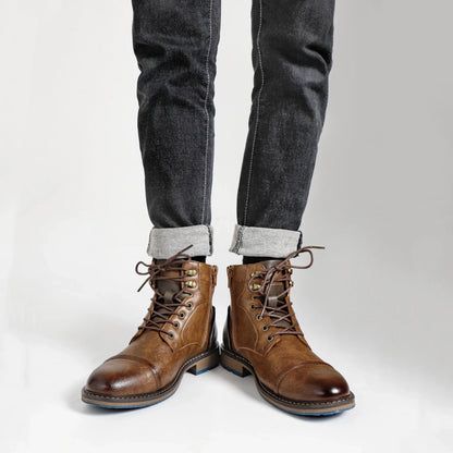 Size 8-13 Retro Men Boots 2025 Fashion Comfortable Spring Leather Boots