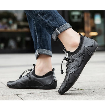 Leather Casual Sneakers for Men Driving Shoes 2024 New Fashion In Waterproof Men Doug Luxury Dress Loafers Shoes Footwear ﻿