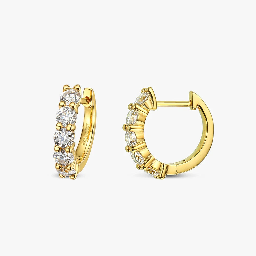 100% 925 Sterling Silver each 0.2ct 3.5mm Moissanite Hoop Earrings For Women Sparkling Wedding Party Fine Jewelry Gift