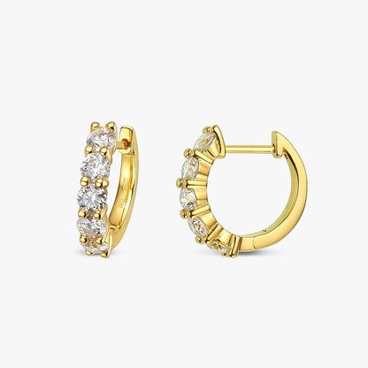 100% 925 Sterling Silver each 0.2ct 3.5mm Moissanite Hoop Earrings For Women Sparkling Wedding Party Fine Jewelry Gift